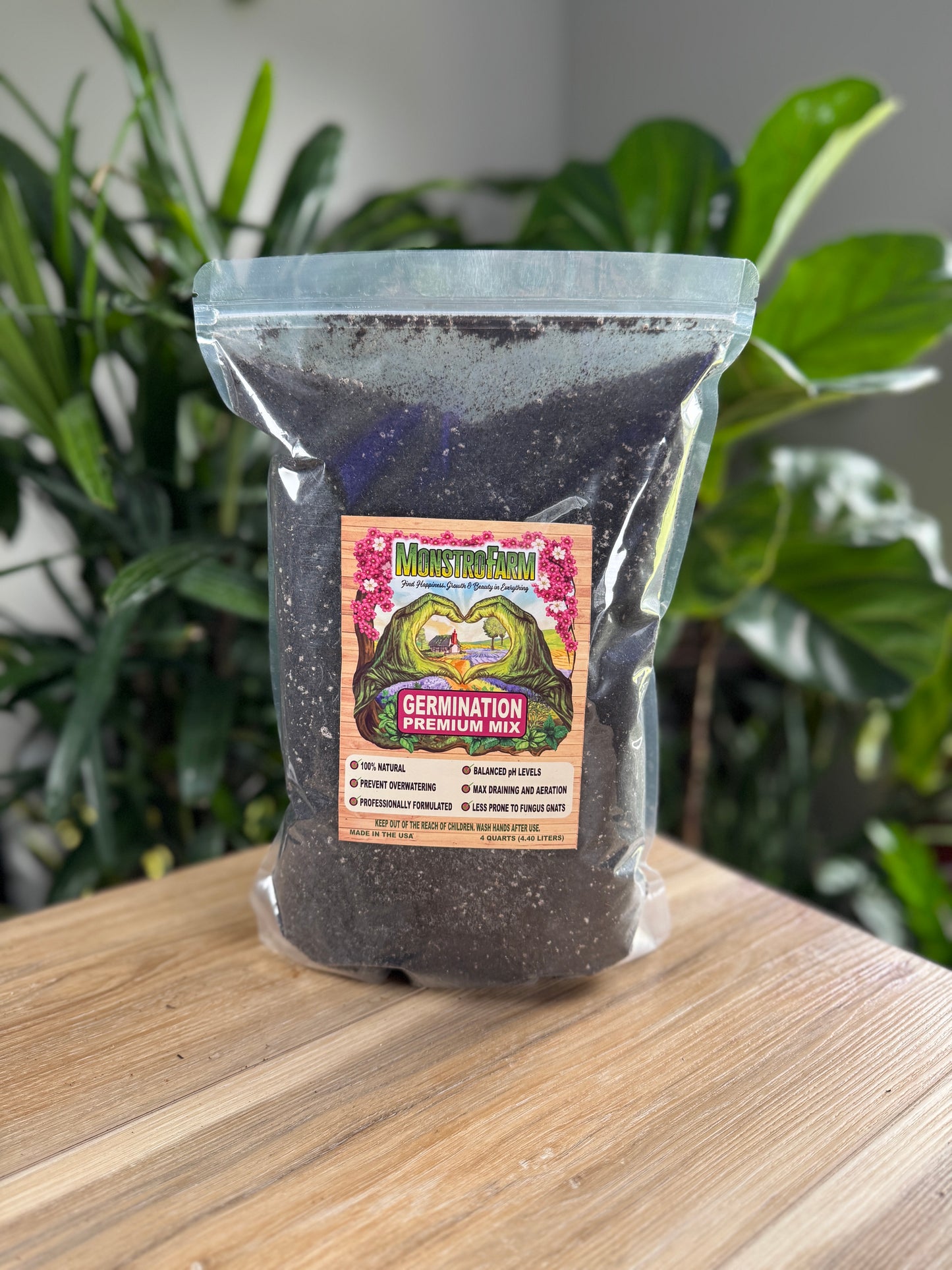 Germination Premium Mix- Includes 3 FREE 8" Sturdy Clear Pots with Every 8 Qt Bag