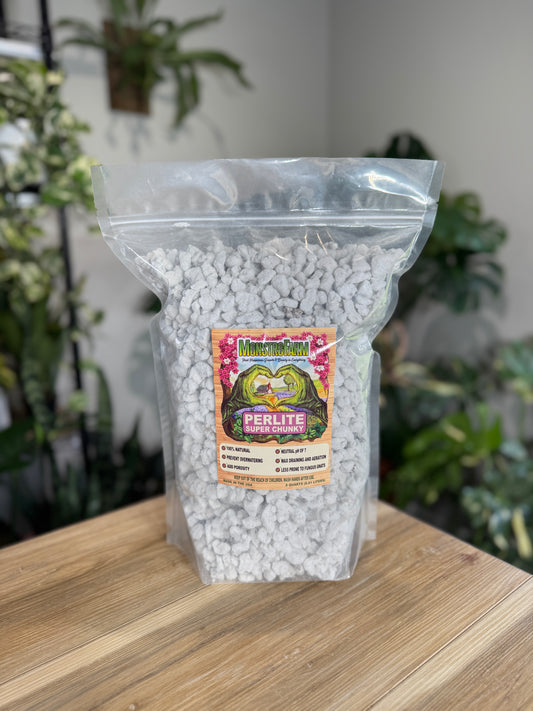 Super Coarse Chunky Perlite #4 - Includes 3 FREE 8" Sturdy Clear Pots with Every 8 Qt Bag