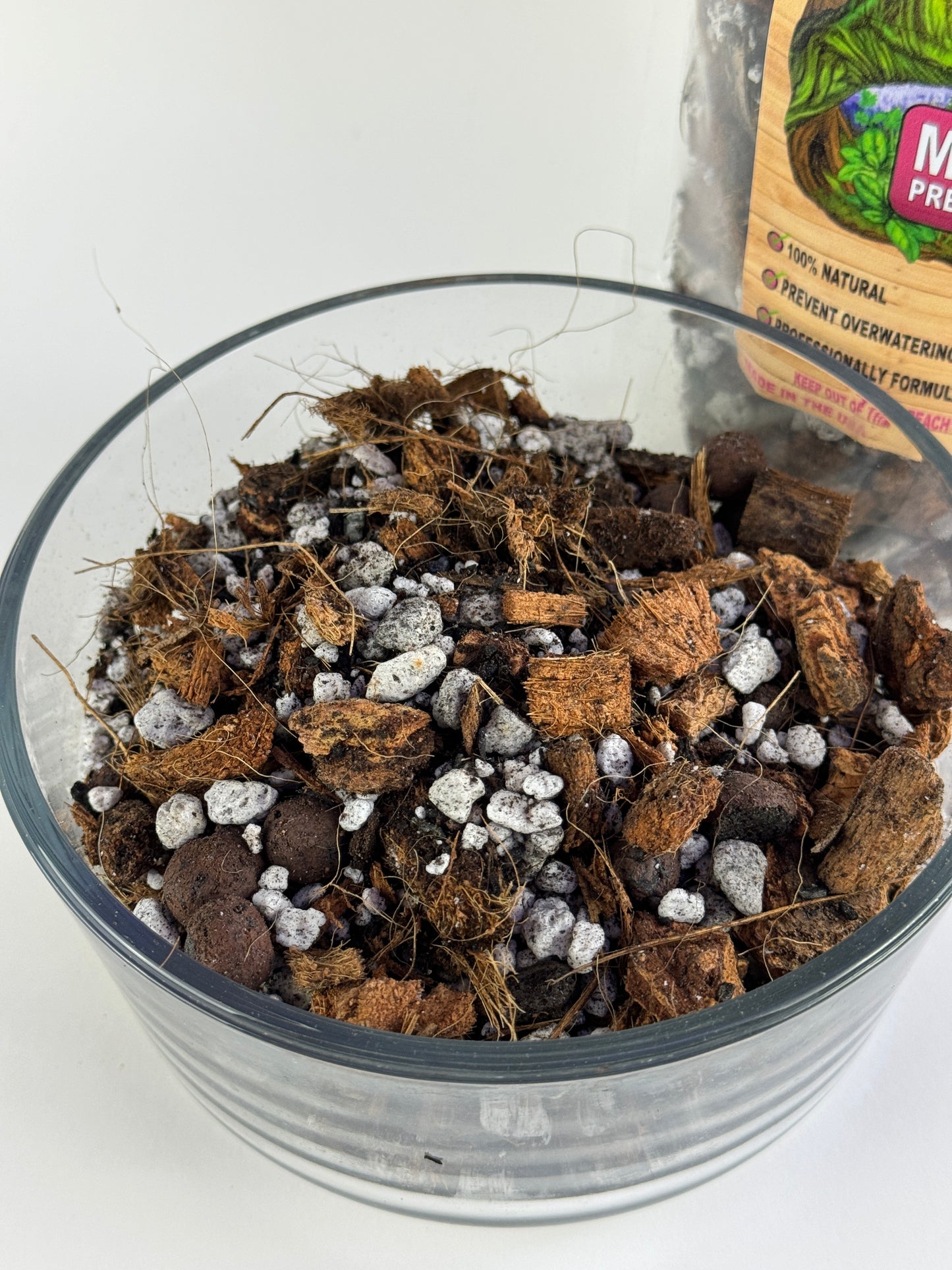 Chunky Houseplant Premium Potting Mix- Includes 3 FREE 8" Sturdy Clear Pots with Every 8 Qt Bag