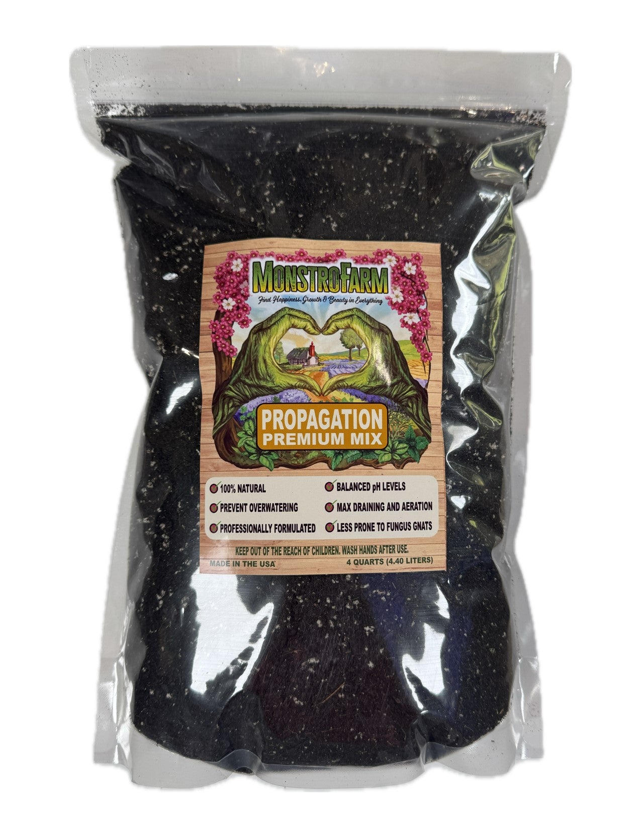 Propagation Premium Mix- Includes 3 FREE 8" Sturdy Clear Pots with Every 8 Qt Bag